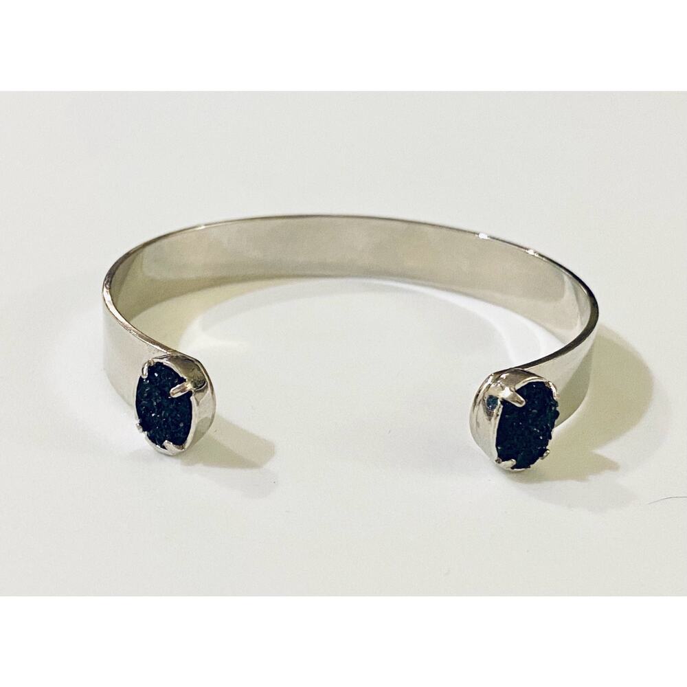 Druzy Silver Cuff Bracelet